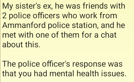 Email extract showing mental health claim