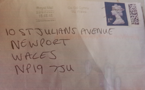 Handwritten envelope