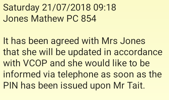 Police report extract