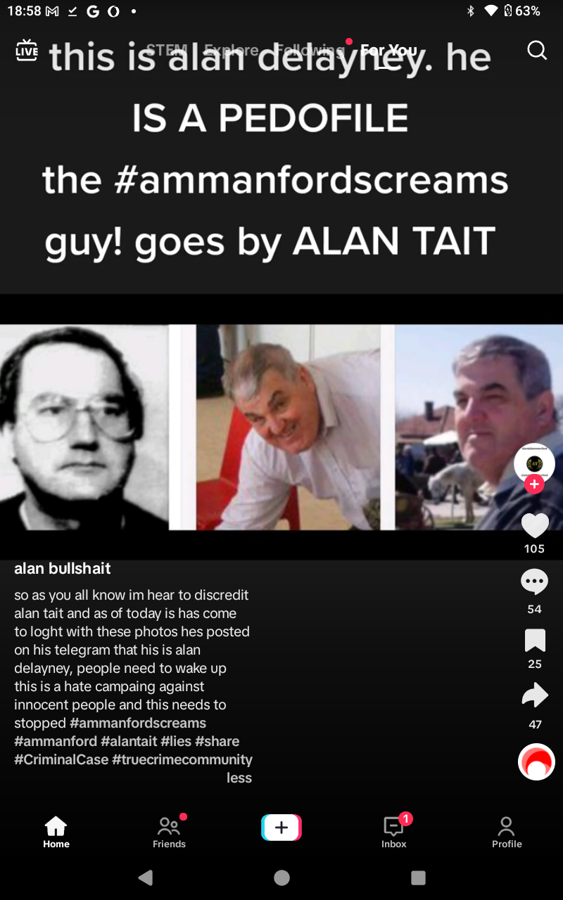 TikTok site with false allegations